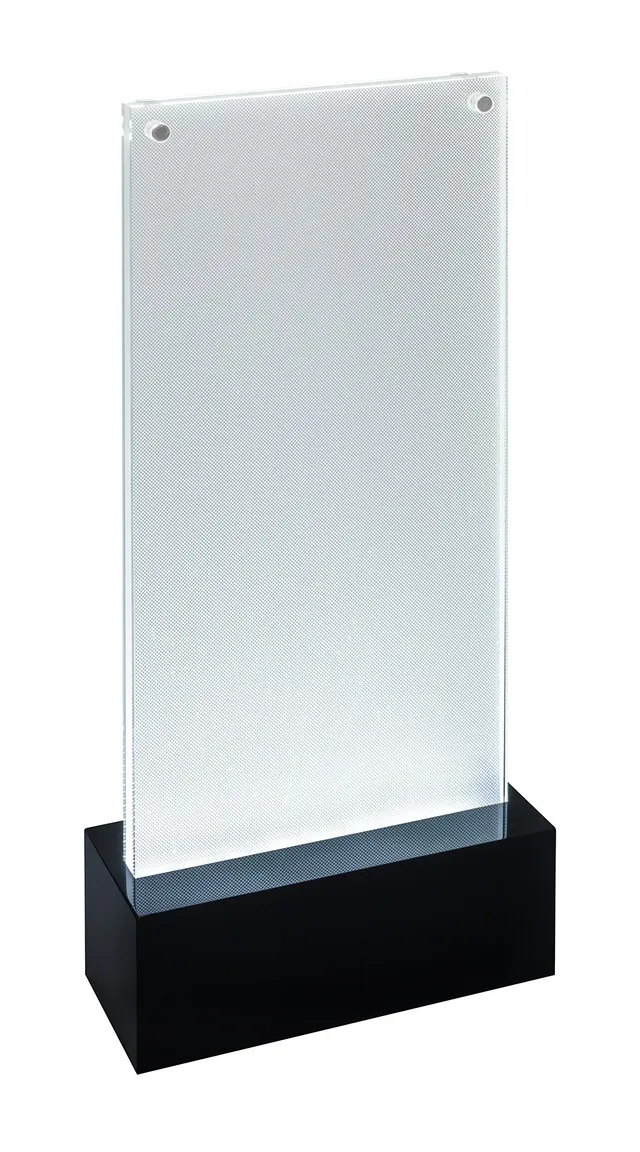 sigel-led-tischaufsteller-luminous-din-lang-acryl-mit-schwarzem-sockel image 1
