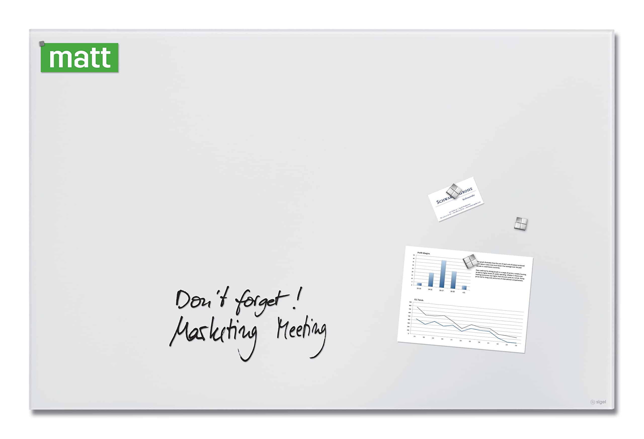 sigel-premium-glas-whiteboard-100x65-cm-super-wei-matt-magnetisch image 1