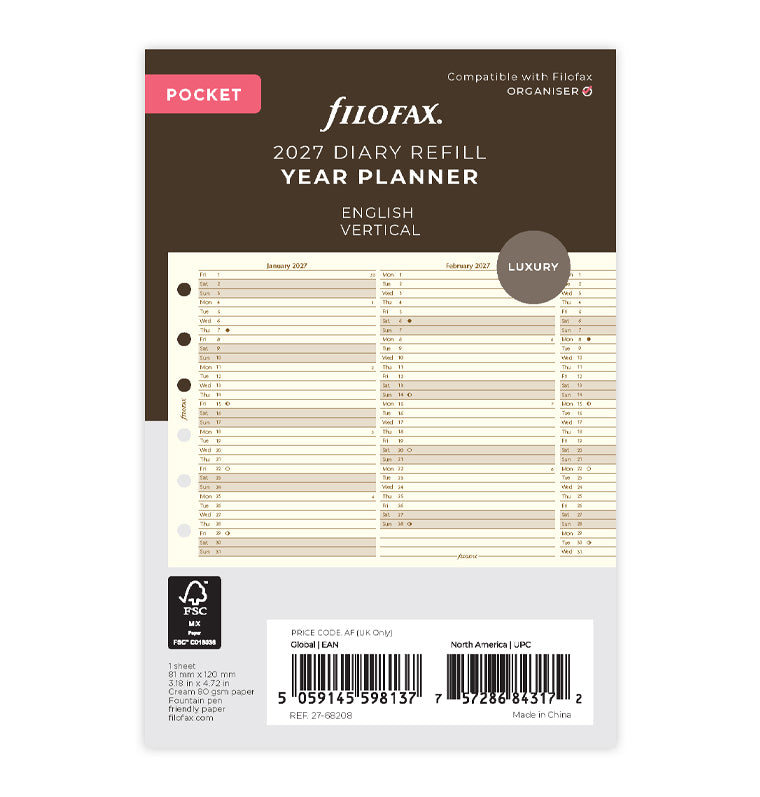 filofax-jahresplaner-englisch-pocket-2027-cotton-cream-leporello image 1