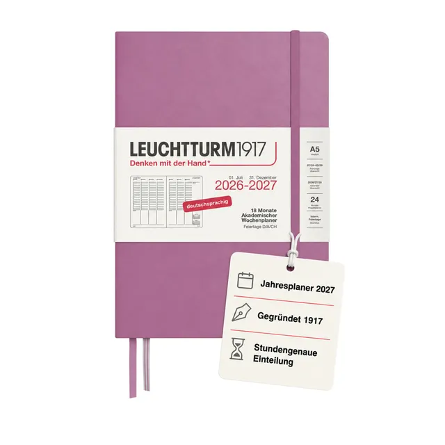 leuchtturm1917-wochenplaner-medium-a5-18-monate-2026-2027-dusty-rose-deutsch image 1