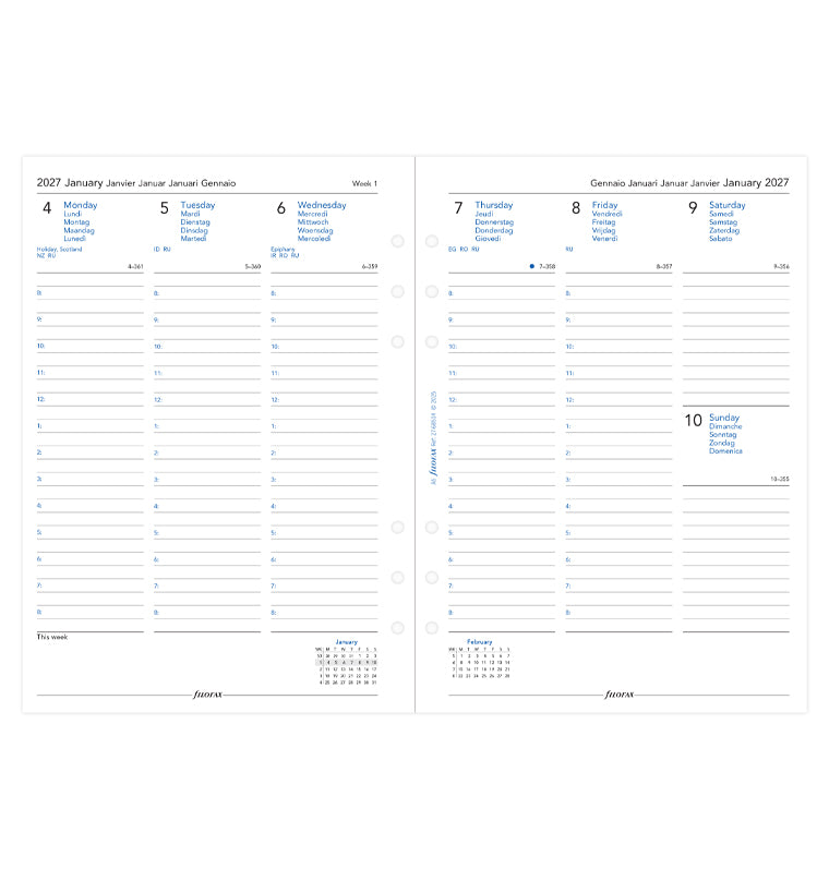 filofax-kalendereinlage-1-woche-2-seiten-multilingual-a5-2027 image 4