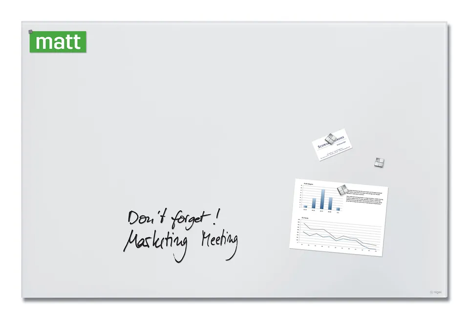 sigel-premium-glas-whiteboard-100x65-cm-super-wei-matt-magnetisch image 1