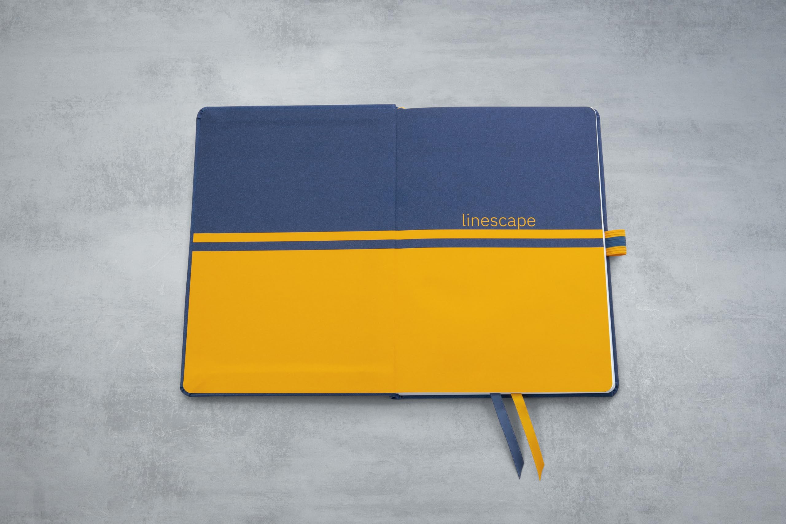 sigel-linescape-notizbuch-a5-liniert-hardcover-blau-gelb-176-seiten-vegan image 2