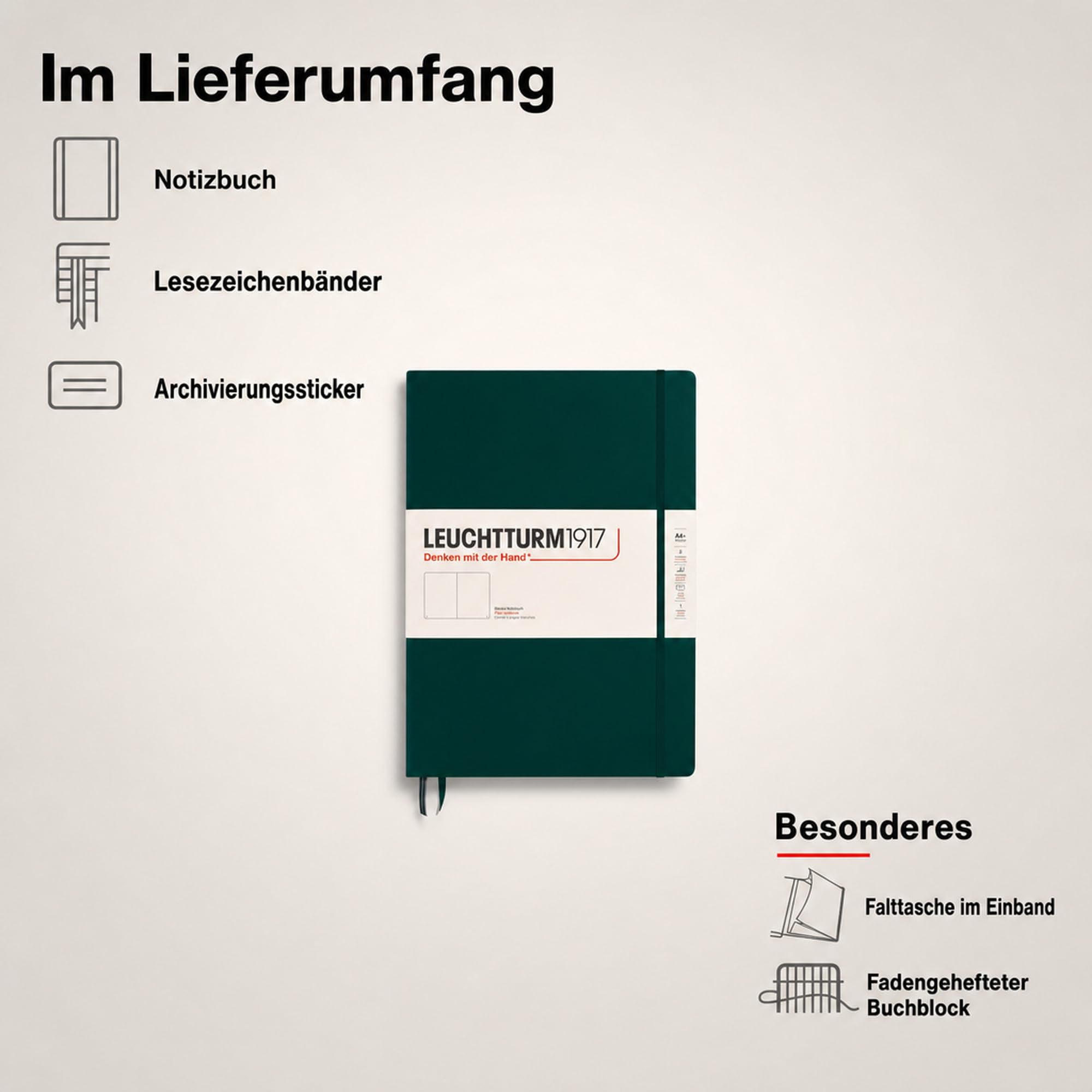 leuchtturm1917-370263-notizbuch-master-classic-a4-hardcover-blanko-forest-green image 7