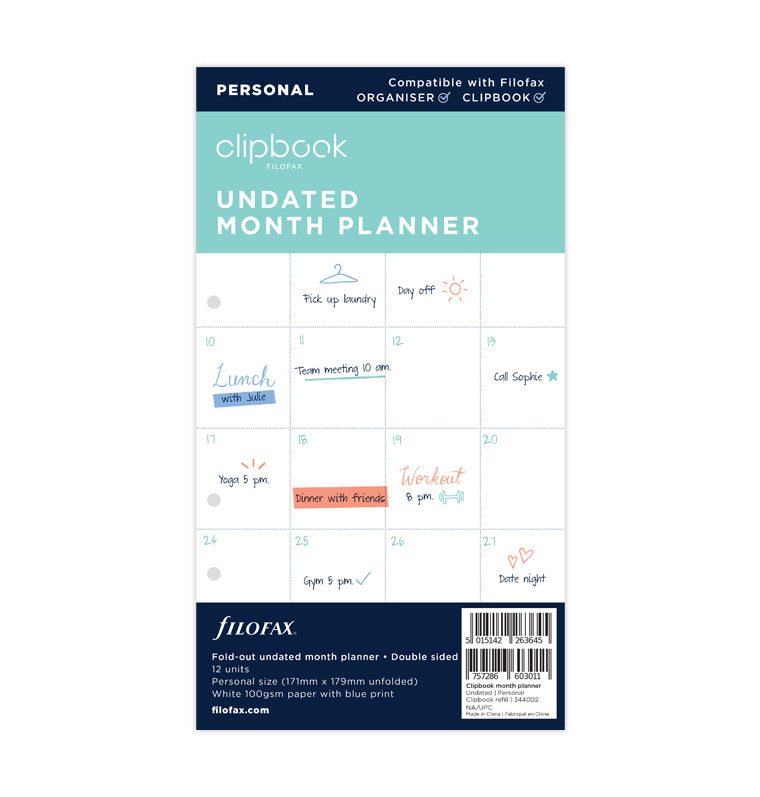 filofax-clipbook-monatsplaner-undatiert-personal image 1