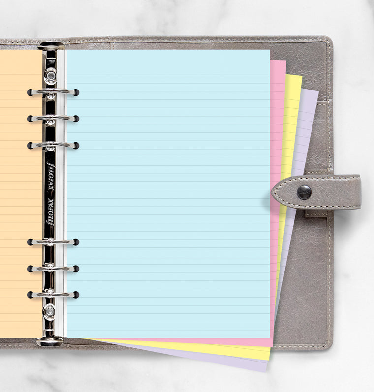 filofax-notizpapier-classic-sortiert-liniert-a5-30-blatt-pastell image 2