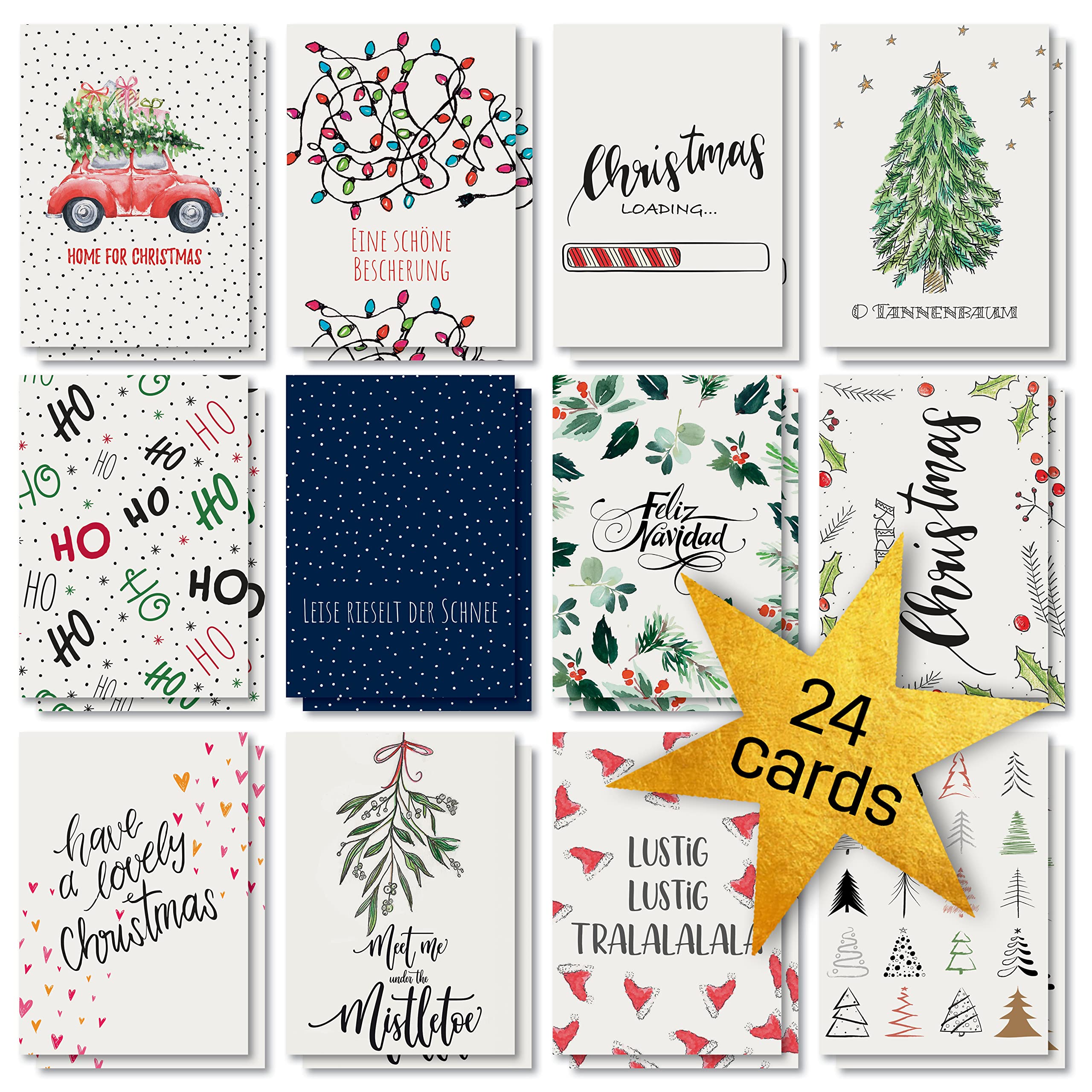 sigel-natural-christmas-postkarten-a6-24-karten-kraftpapier image 8