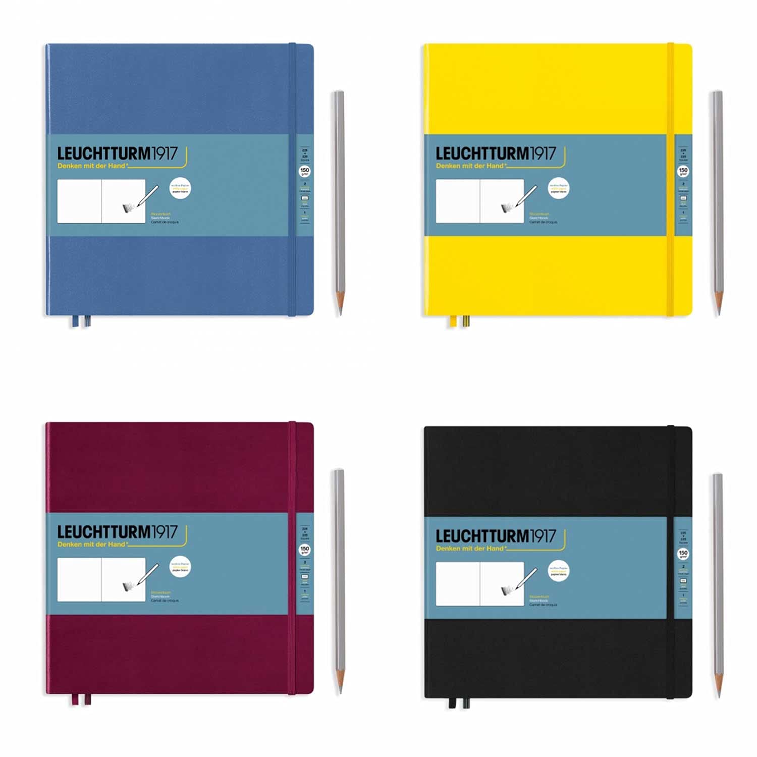 leuchtturm1917-skizzenbuch-quadrat-hardcover-port-red image 2