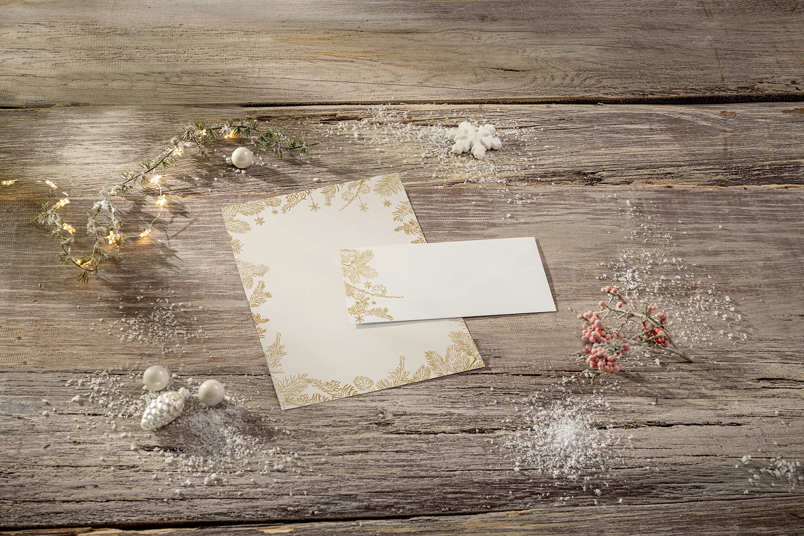 sigel-weihnachtsbriefpapier-golden-christmas-a4-100-blatt image 2