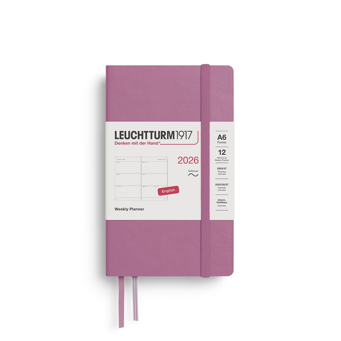leuchtturm1917-wochenkalender-2026-pocket-a6-softcover-dusty-rose-englisch image 1
